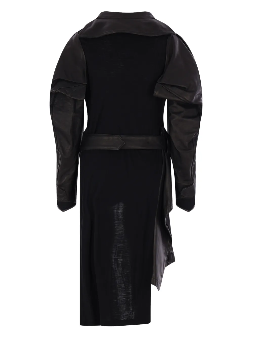 Пальто с объемными рукавами и поясом Yohji Yamamoto, черный — фото 2