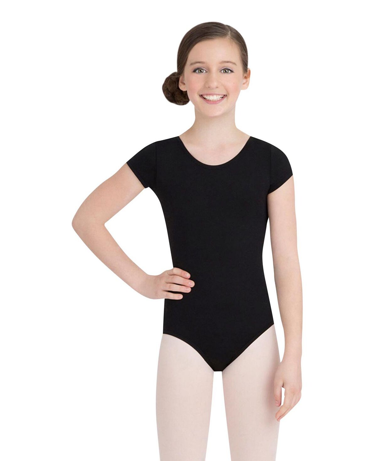 

Купальник с короткими рукавами для маленьких и больших девочек Capezio