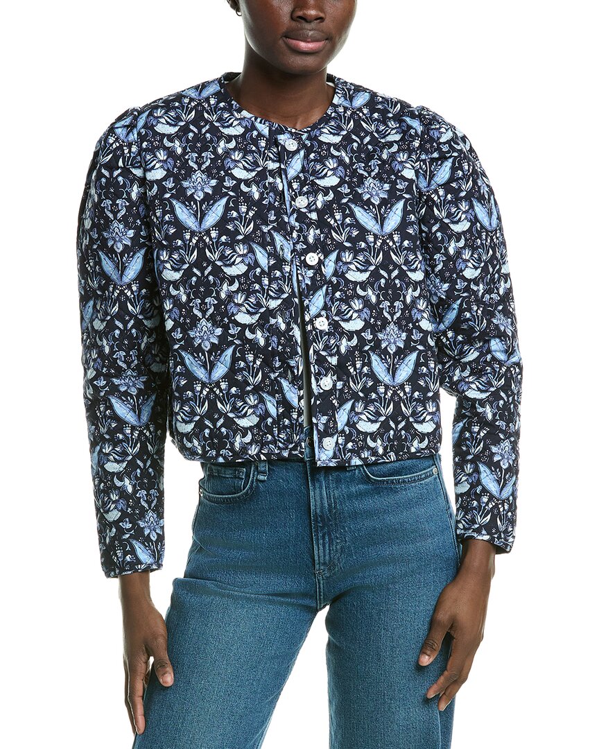 

Стеганая куртка Sail to Sable с принтом, синий