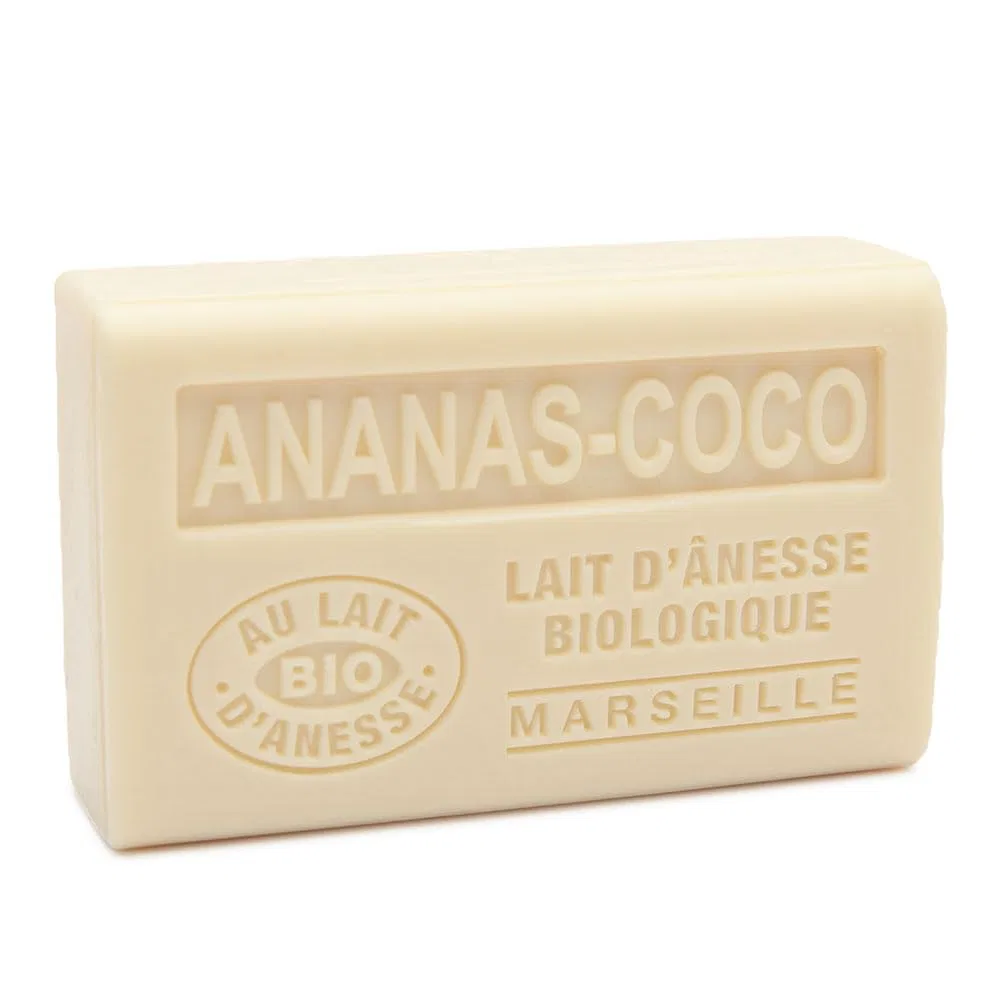 Французское мыло Savon de Marseille с ослиным молоком и ароматом ананаса и кокоса 125 г Label Provence Nature