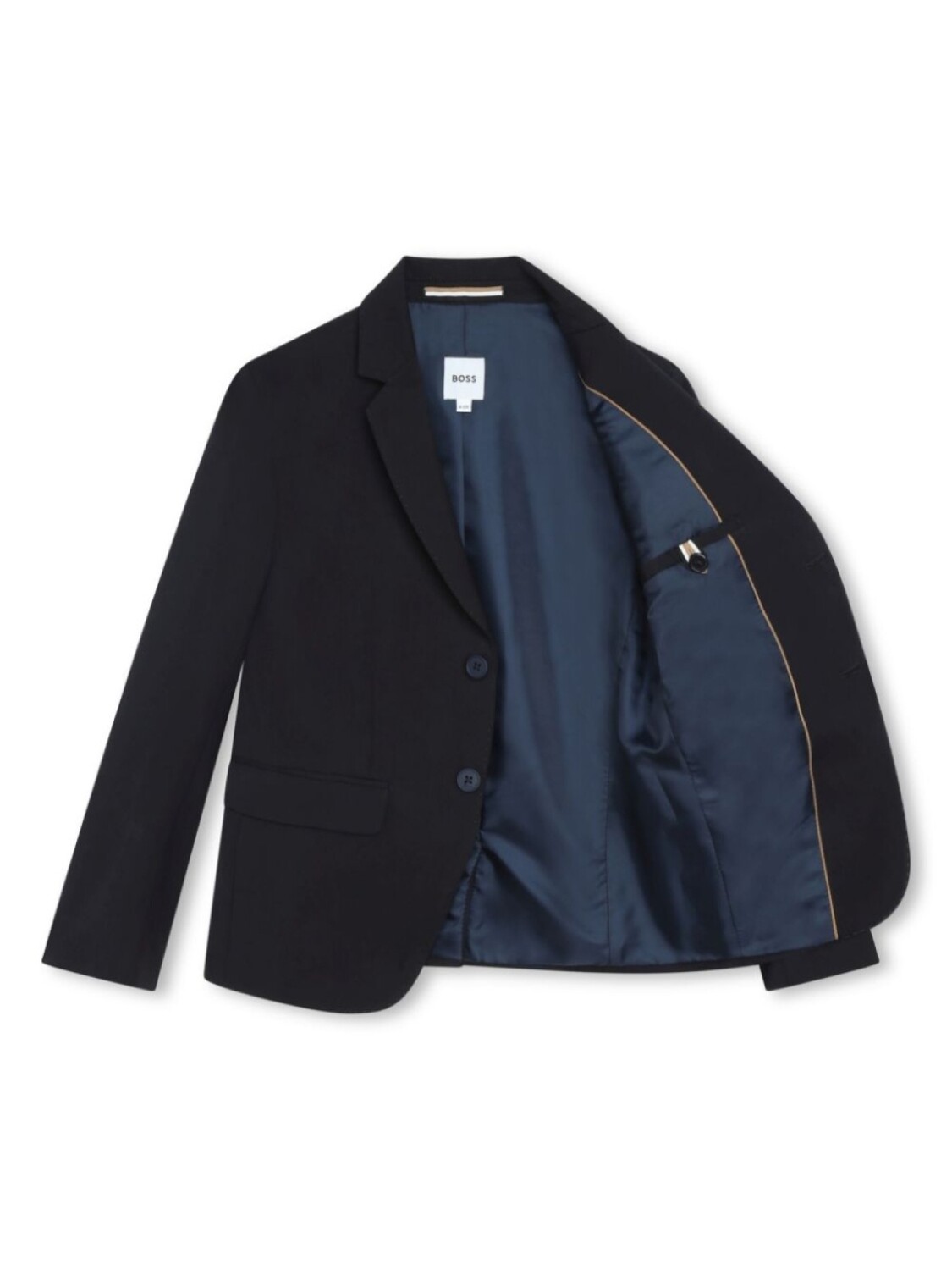 BOSS Kidswear однобортный пиджак с заостренными лацканами, синий — фото 3