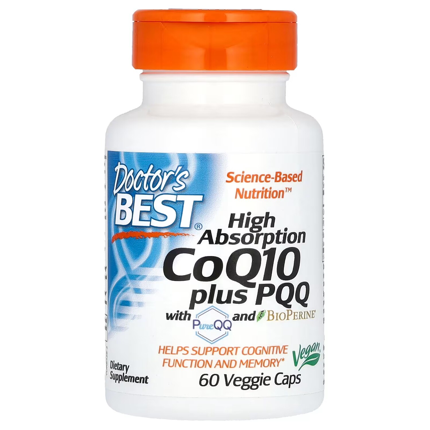 

Добавка Doctor's Best CoQ10 Plus Pqq с высокой абсорбцией, 60 растительных капсул