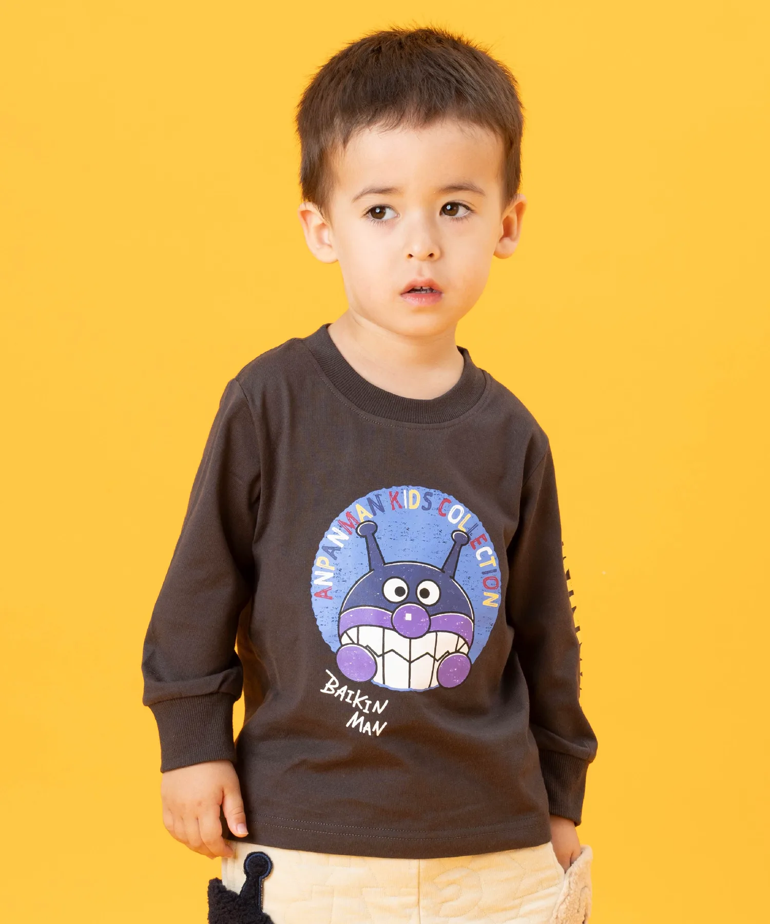 Детская коллекция ANPANMAN/(K) Футболка с длинным рукавом Baikinman Kokin-chan Hyokkori Anpanman Kids Collection, black