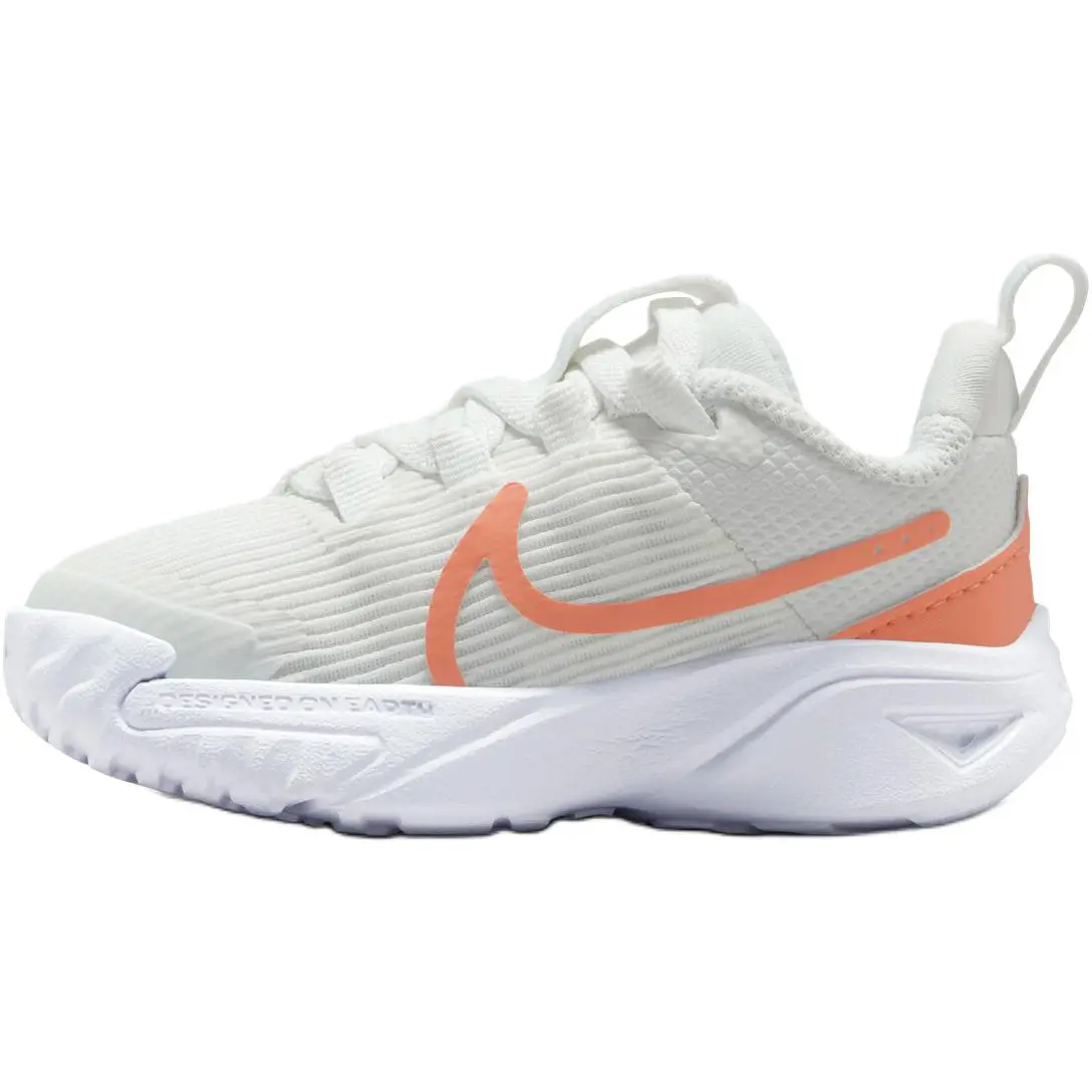 

Nike Star Runner 4 нескользящие износостойкие низкие детские ботинки white orange для малышей