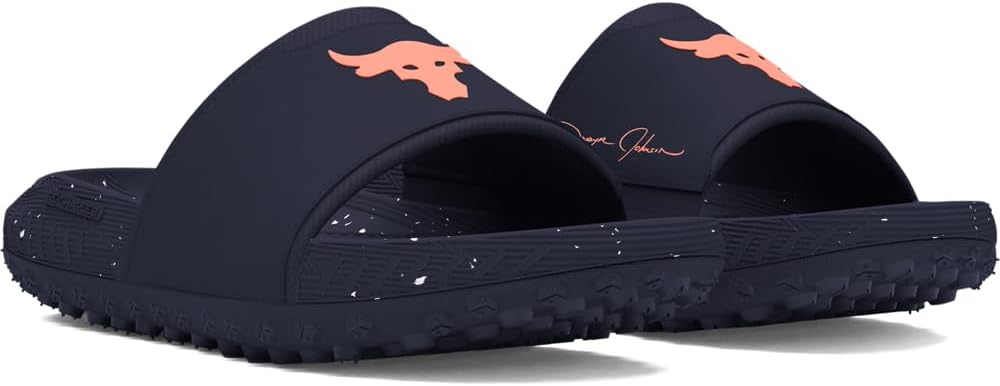 Under Armour мужские сланцы Project Rock 3, (403) Midnight Navy/Midnight Navy/Flare Orange — фото 2