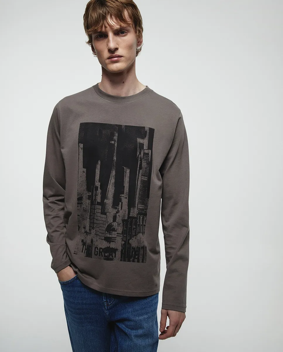 

Футболка с принтом Sfera, серый