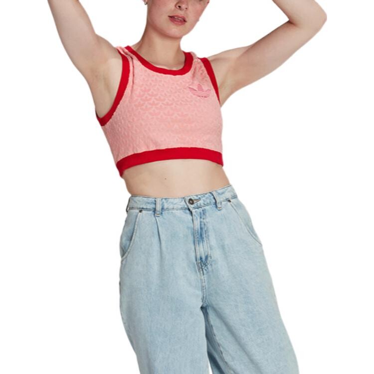 SS22 Adicolor Heritage Now Monogram Crop Top Красный Adidas — фото 3