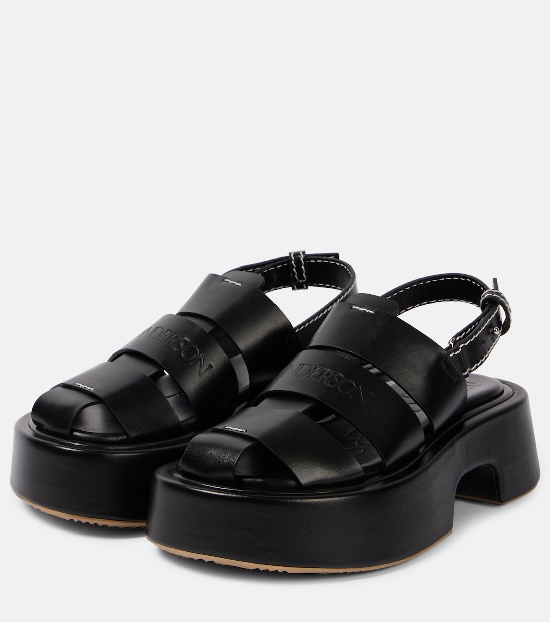 Сандалии Fisherman из кожи на платформе JW Anderson, черный — фото 4