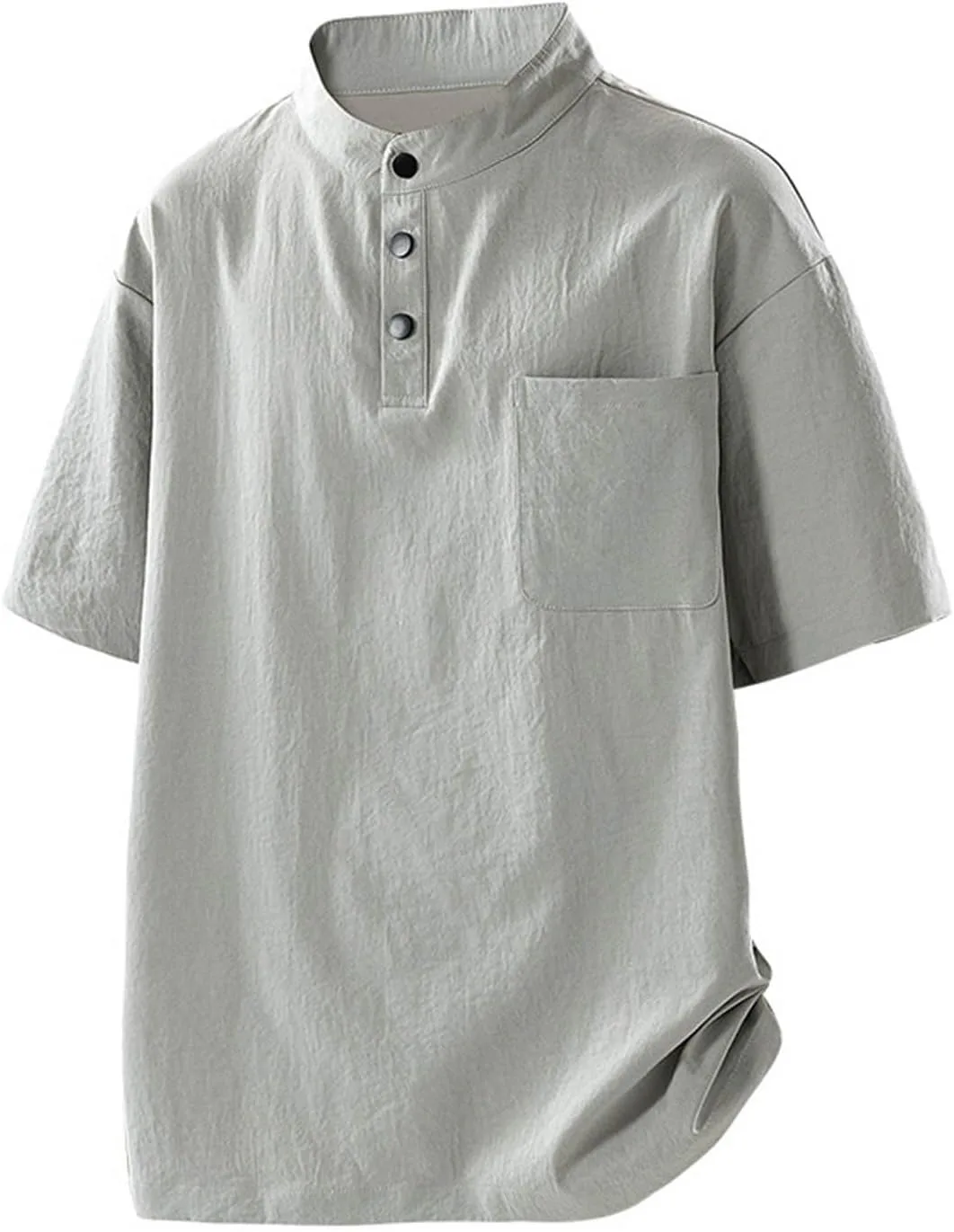 

Мужская футболка хенли с коротким рукавом и пуговицами Xiaojmake