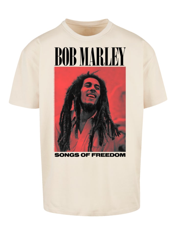 

Футболка большого размера с принтом Боба Марли Песни свободы и регги-музыкой на песке F4NT4STIC