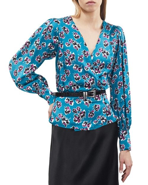 

Перекрещенная блузка The Kooples, цвет Blue