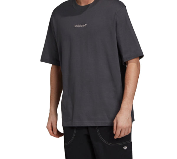 Футболка originals embroidered logo short sleeve gray Adidas, серый — фото 3