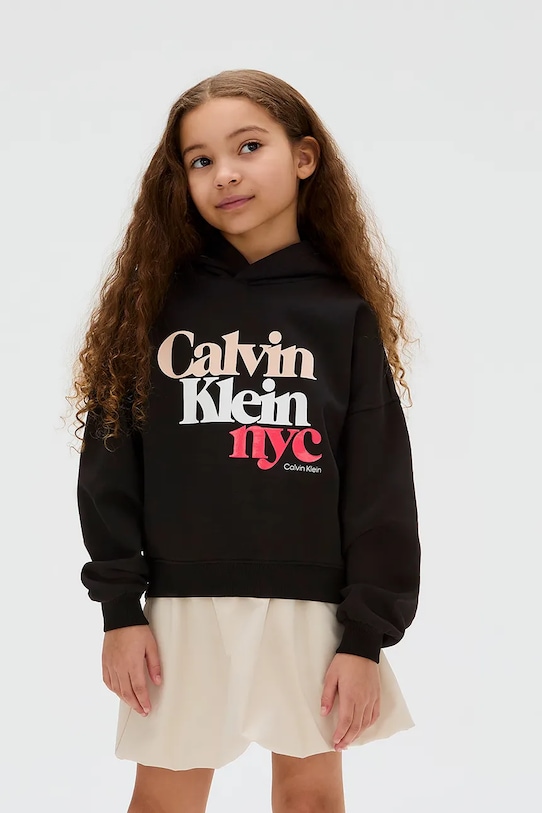 

Детская хлопковая толстовка Calvin Klein Jeans, черный