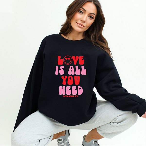 

SWSmiley love is all you need smiley - женский свитшот с принтом Simply Sage Market, Midnight, Зеленый, SWSmiley love is all you need smiley - женский свитшот с принтом Simply Sage Market, Midnight