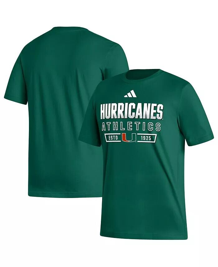 

Мужская зеленая футболка Miami Hurricanes Head of Class Fresh Adidas