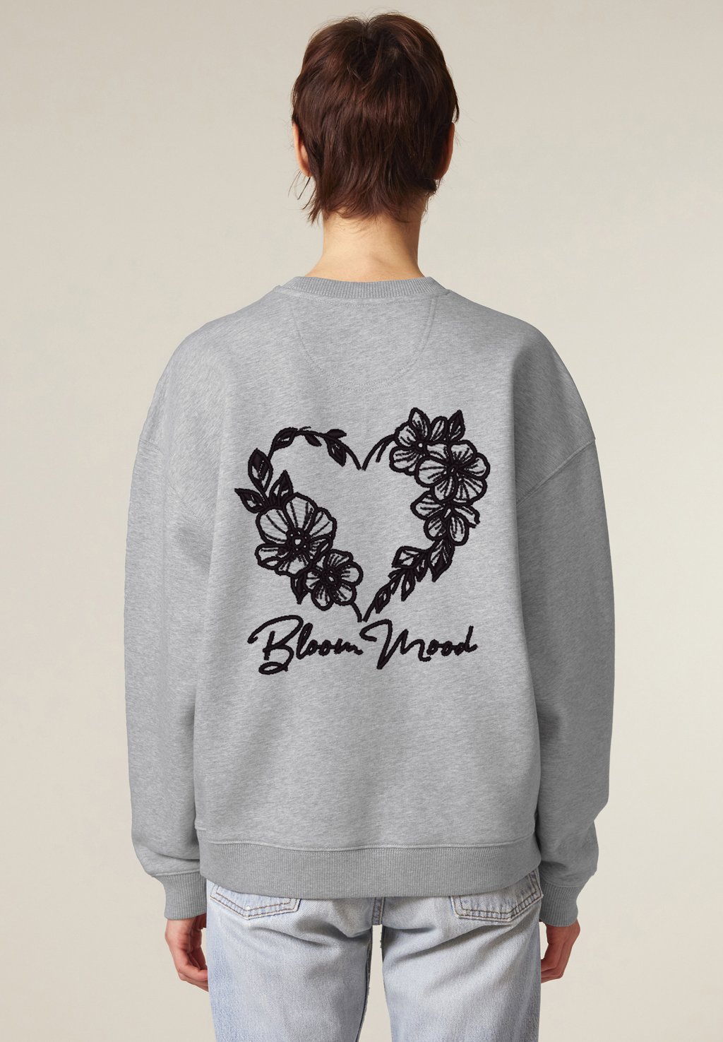 

Толстовка BLOOM MOOD BACK EMBROIDERY UNISEX Mira Paris, пятнистый серый