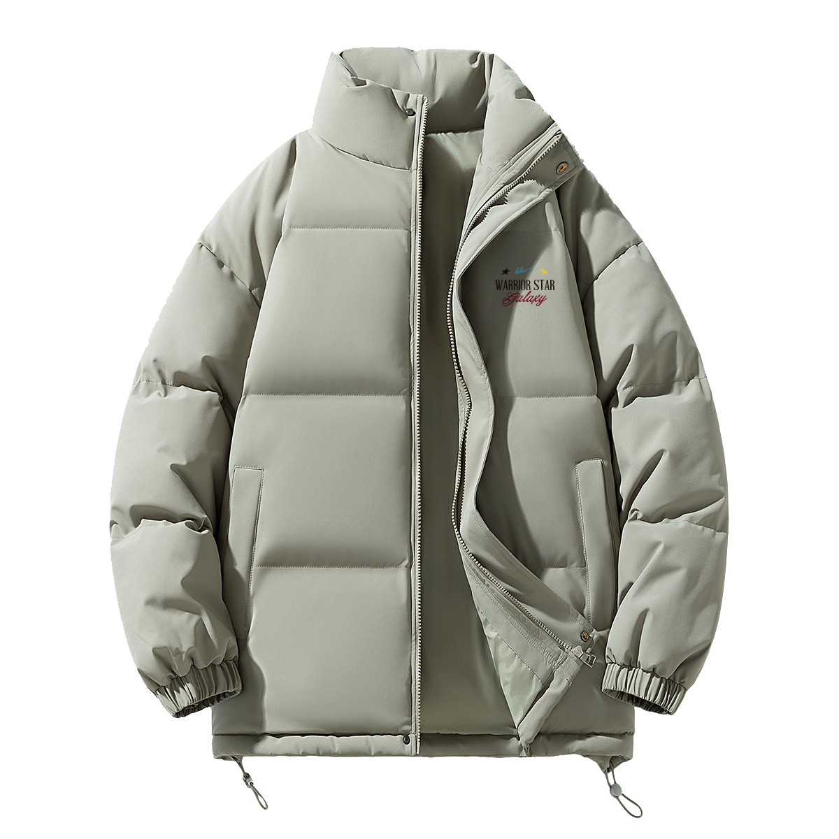 

Пуховик женский с воротником стойкой утепленный стеганый WARRIOR, серый зеленый