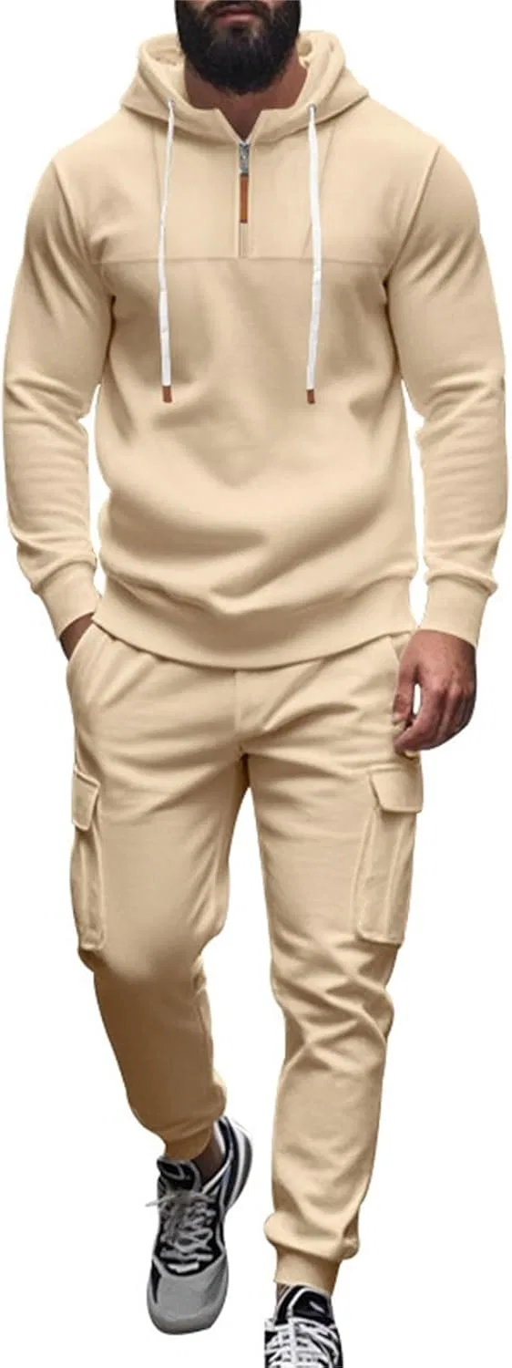 Спортивный костюм с капюшоном из флиса, Beige — фото 4