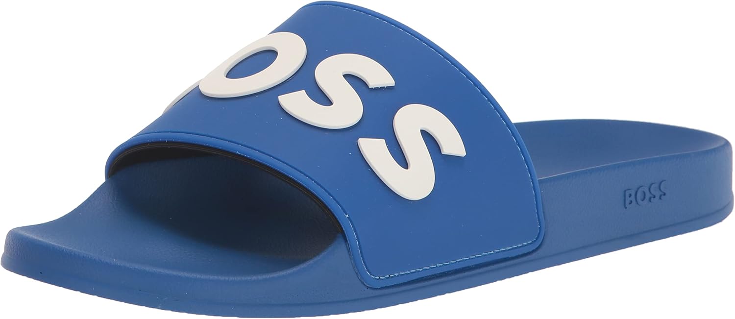 

BOSS Мужские сандалии-шлепанцы с большим логотипом, Blue Sapphire