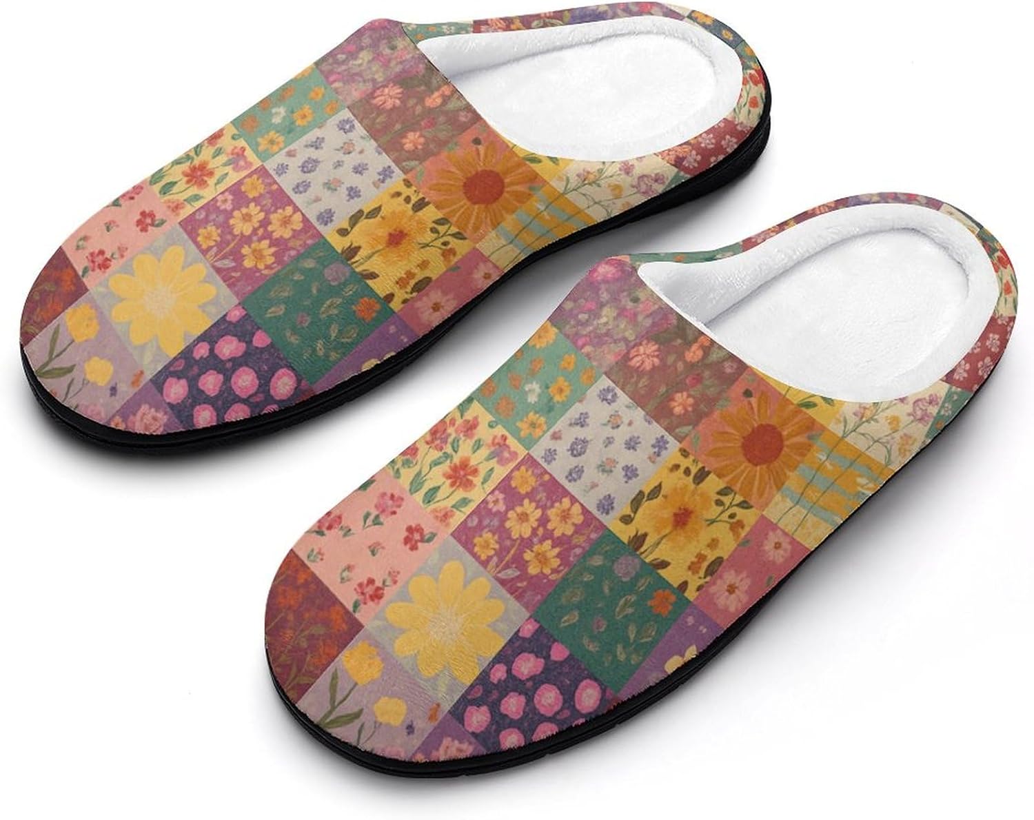 

Мужские хлопковые домашние тапочки Kkdskkds, Vintage Flowers Patchwork