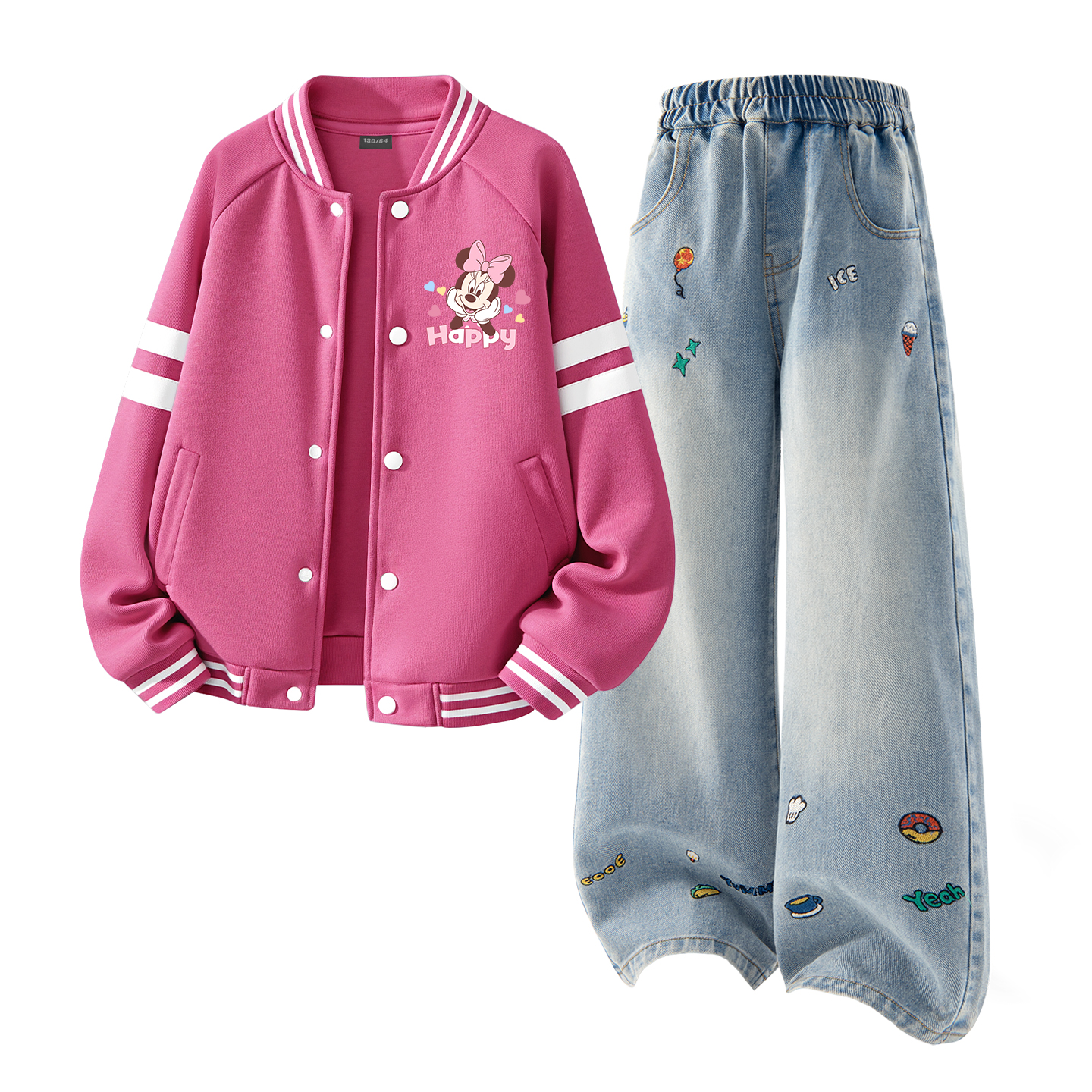 Детский спортивный комплект Casual Sportswear 2 Piece Set Disney, di hua jie k темно-синий+solid color denim синий — фото 2