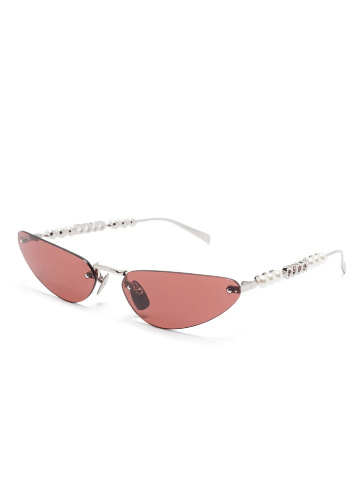 Солнцезащитные очки Gucci Eyewear в оправе «кошачий глаз», серебристый — фото 2