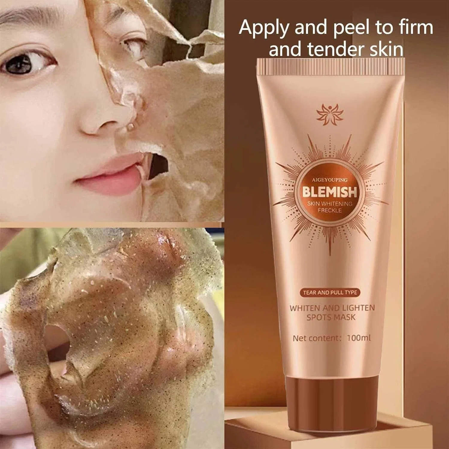 Маска для лица — Отбеливающая и осветляющая Parowu Herbal Spots Peel-Off, . Generisch, 3 Pieces, 100 г — фото 2