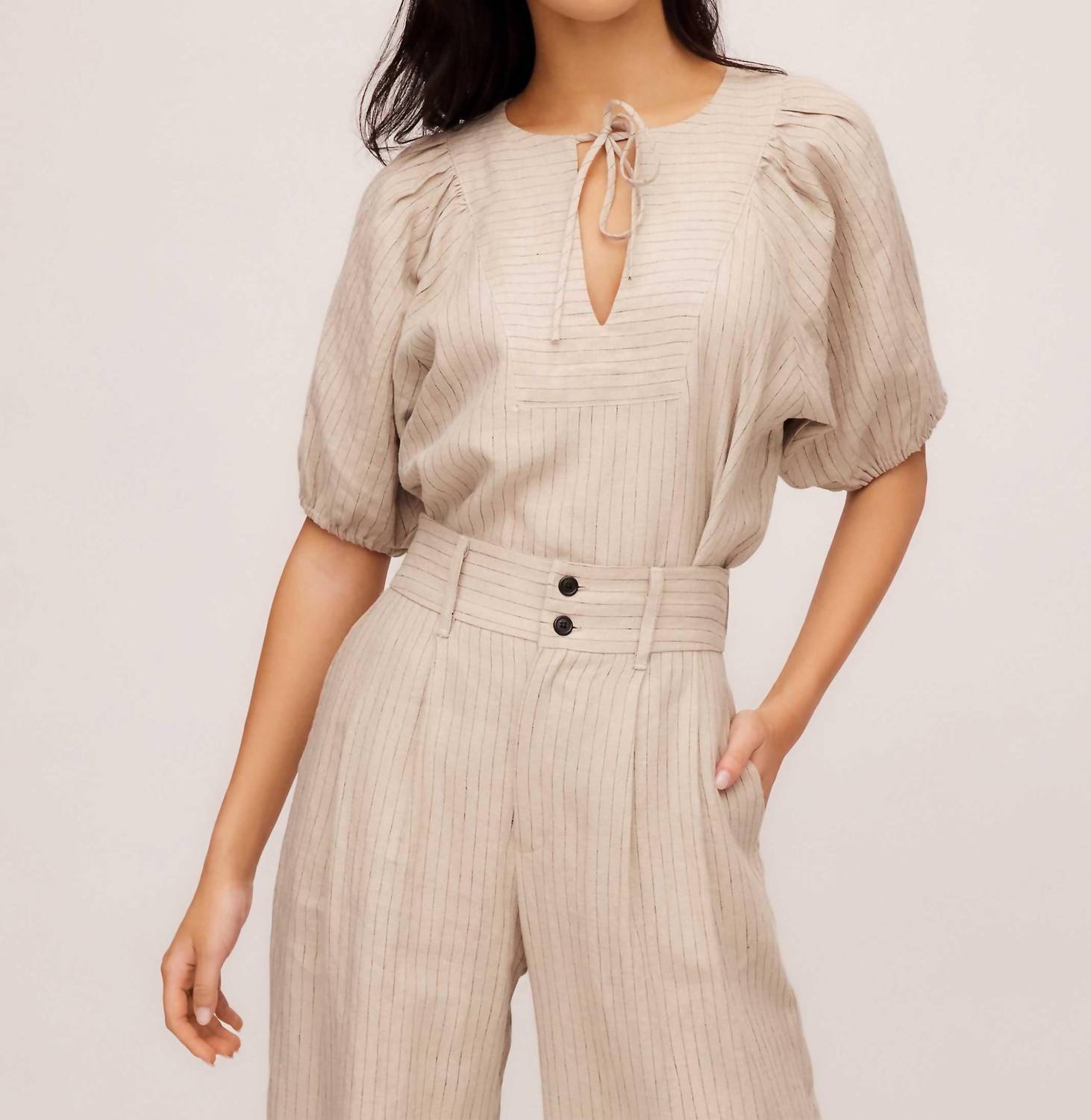 

Топ Imogen с пышными рукавами в полоску Fifteen Twenty, Stripe