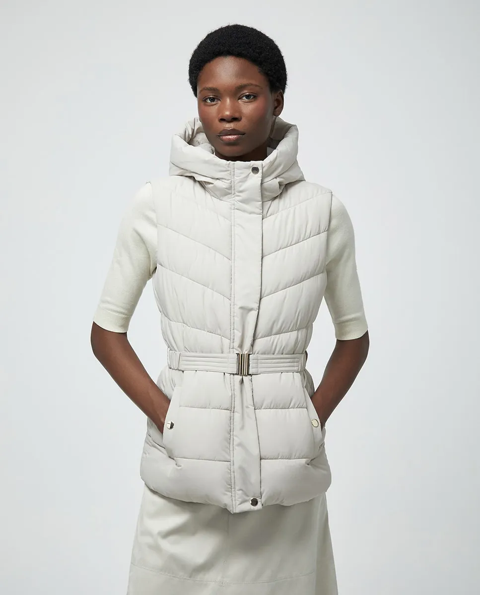 

Короткий жилет с капюшоном Sfera, белый