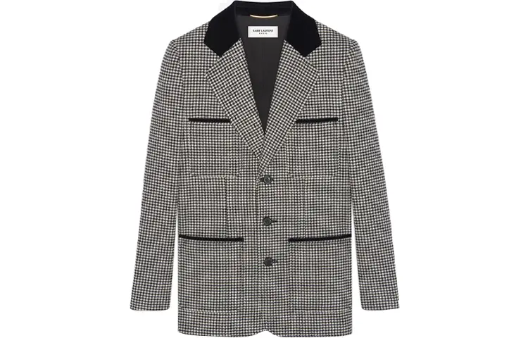 Деловой пиджак женский черный Saint Laurent