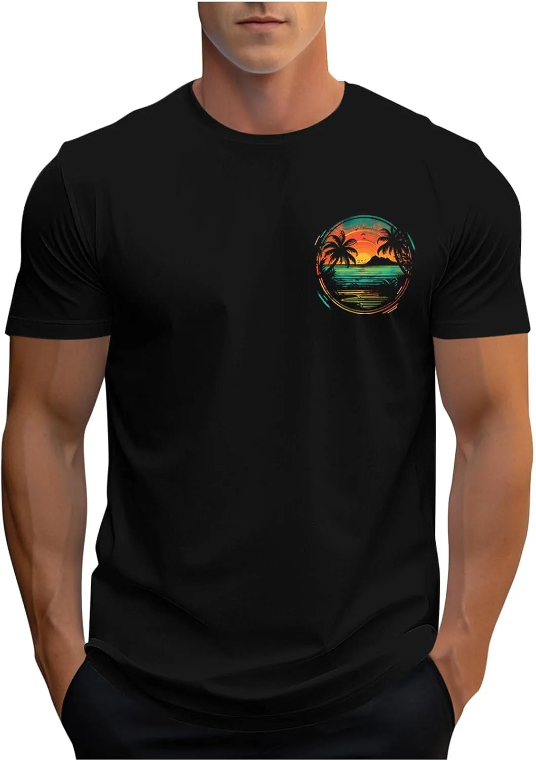 

Мужская футболка с коротким рукавом и круглым вырезом, легкая, для лета и тренировок QUNPIU