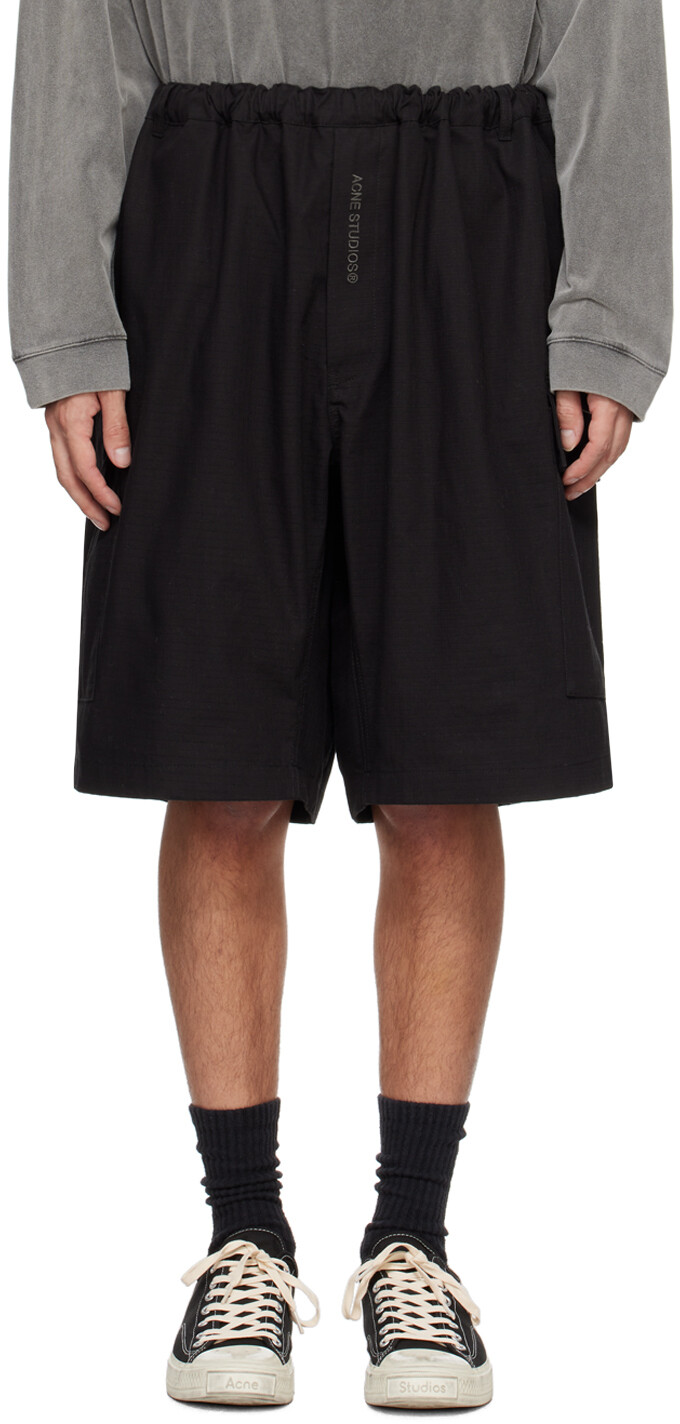 

Черные шорты с вышивкой Acne Studios, цвет Black
