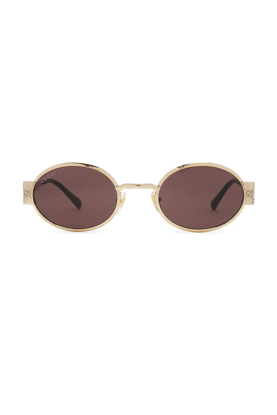 

Овальные солнцезащитные очки Gucci, gold & brown