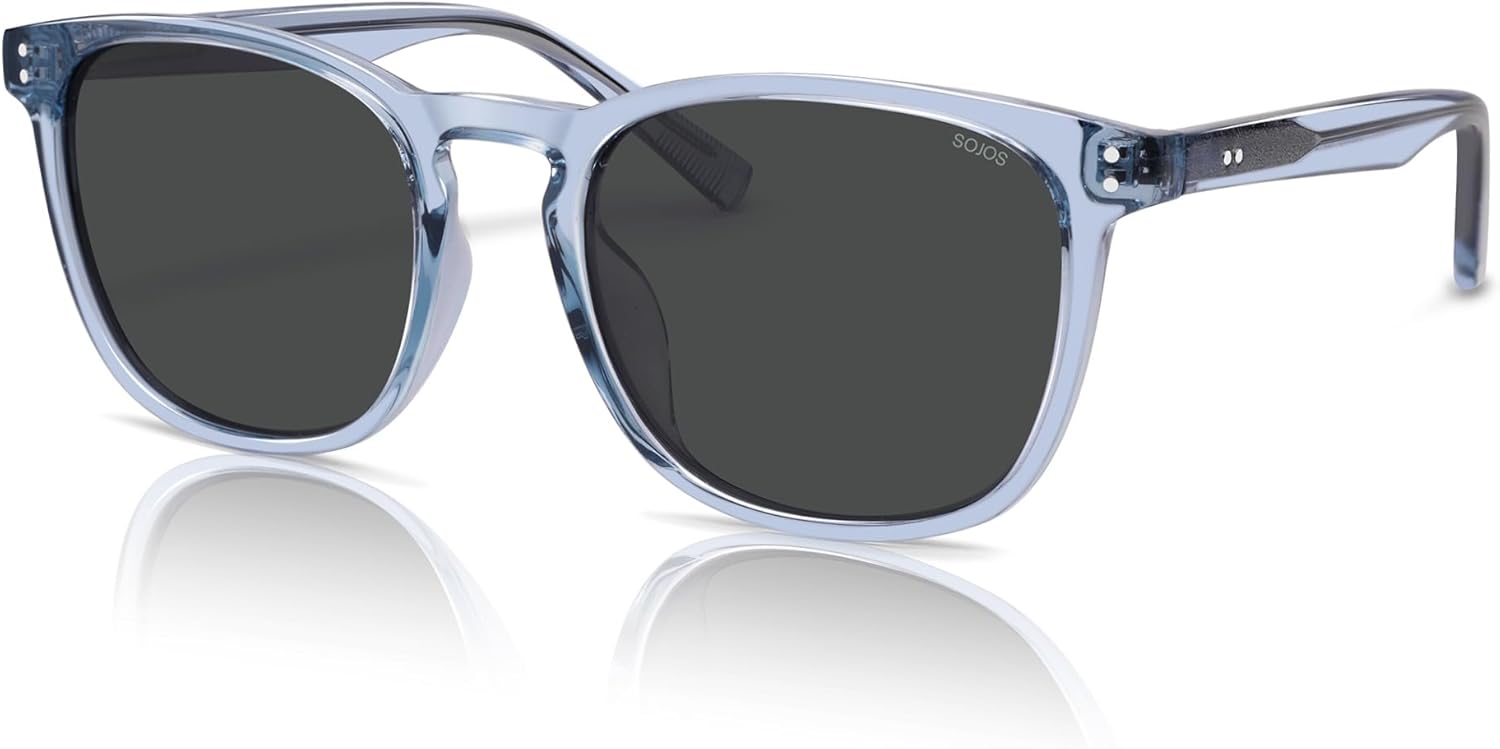 

Солнцезащитные очки SOJOS унисекс с закругленными и квадратными линзами, поляризованные, оправа TR90, защита от УФ-излучения UV400, легкие, в стиле ретро, ​​для женщин и мужчин, Blue/Grey