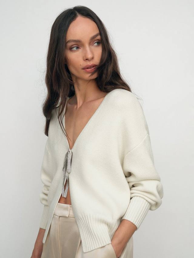 

Кардиган Beau из шерсти с примесью Reiss, Cream