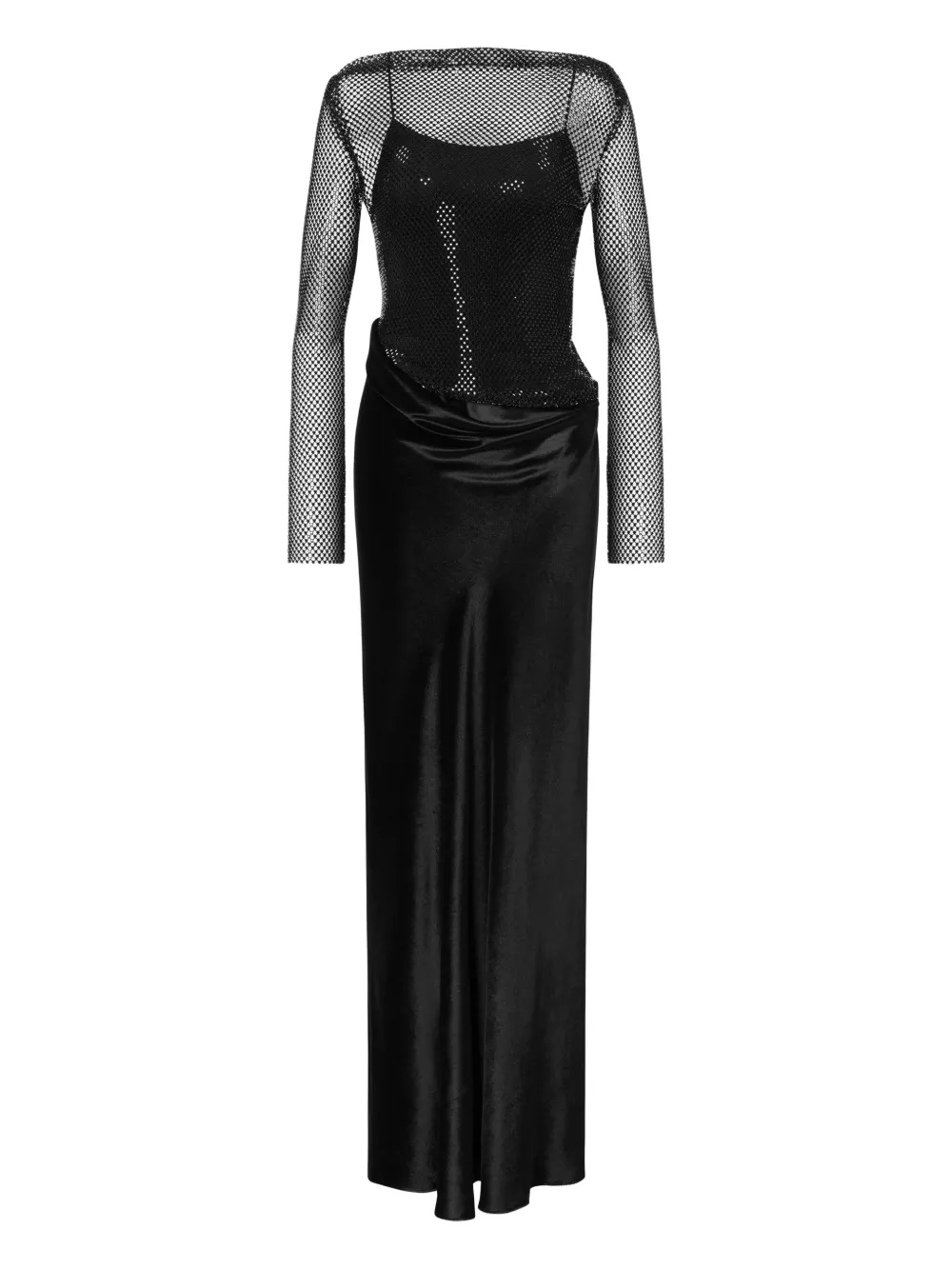 

Платье с сетчатой вставкой Alberta Ferretti, черный