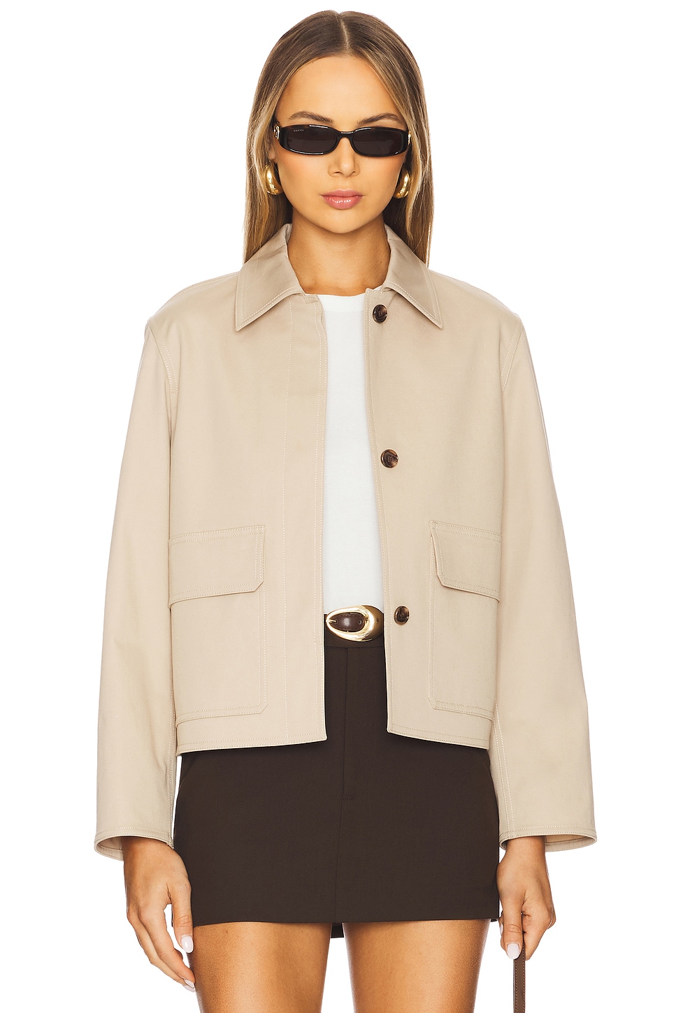 

Куртка в стиле пэчворк Theory, soft taupe