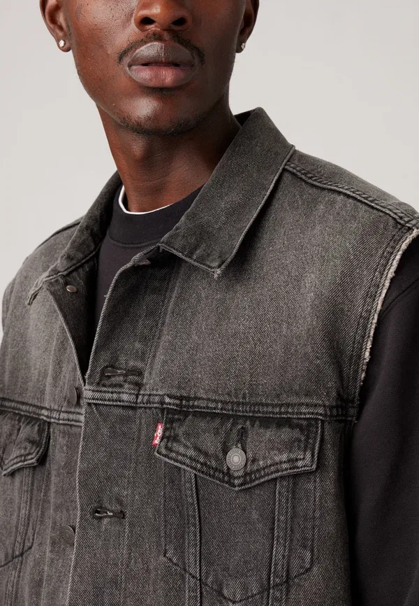 Жилет-безрукавка Levi'S Relaxed trucker vest waistcoat, цвет ночная сова — фото 4