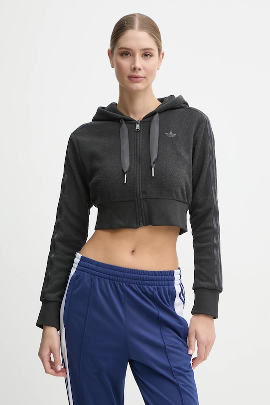 

Толстовка Femme Galore с коротким капюшоном на молнии Adidas Originals, серый