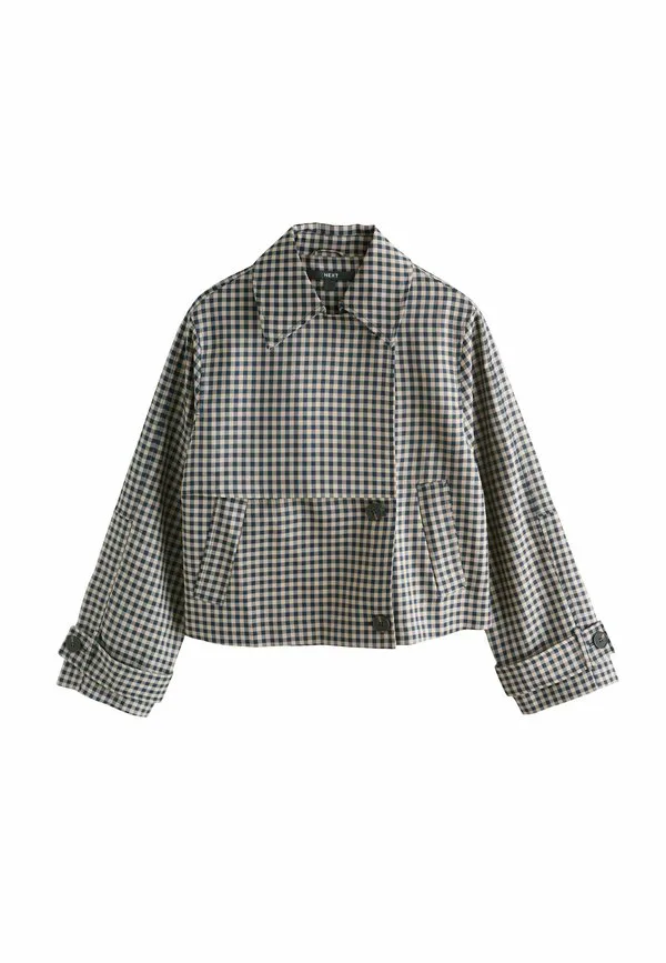 Укороченная летняя куртка-тренч Next, Navy Check