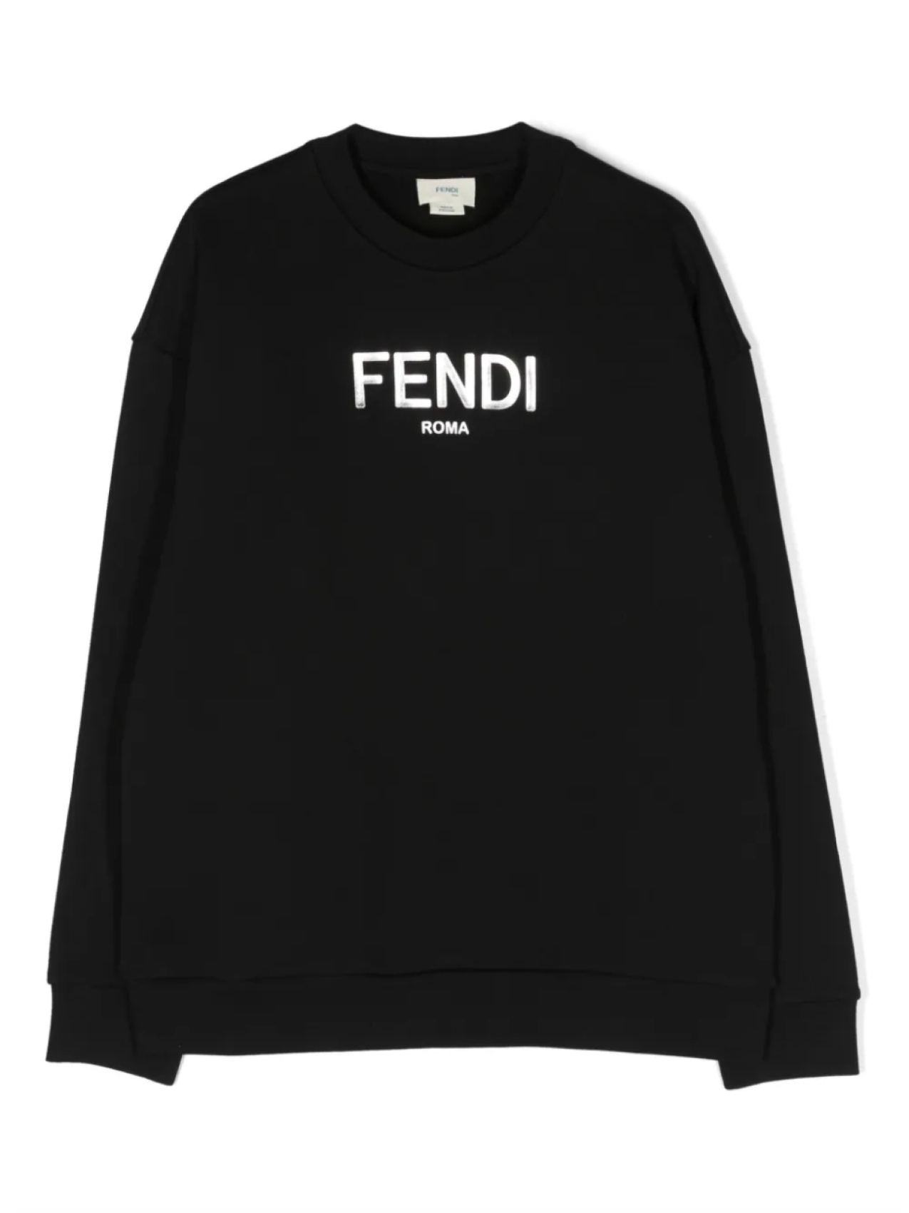 

Толстовка с круглым вырезом и логотипом Fendi Kids, черный