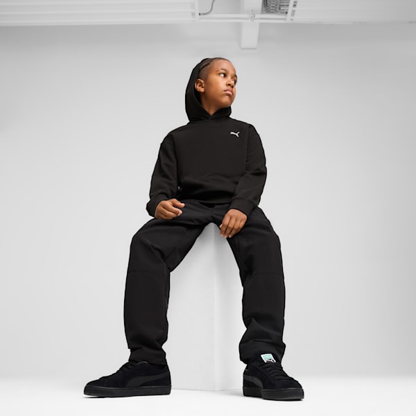 Свободная толстовка с капюшоном для больших детей Puma Wardrobe Essentials, черный — фото 3