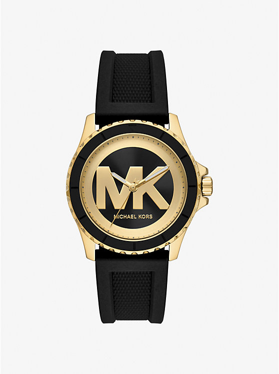 

Крупные часы everest из золота и силикона Michael Kors, черный