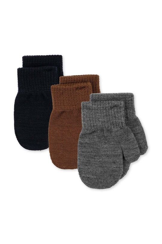 

Детские перчатки с полушерстью FILLA MITTENS 3 шт. Konges Sløjd, серый