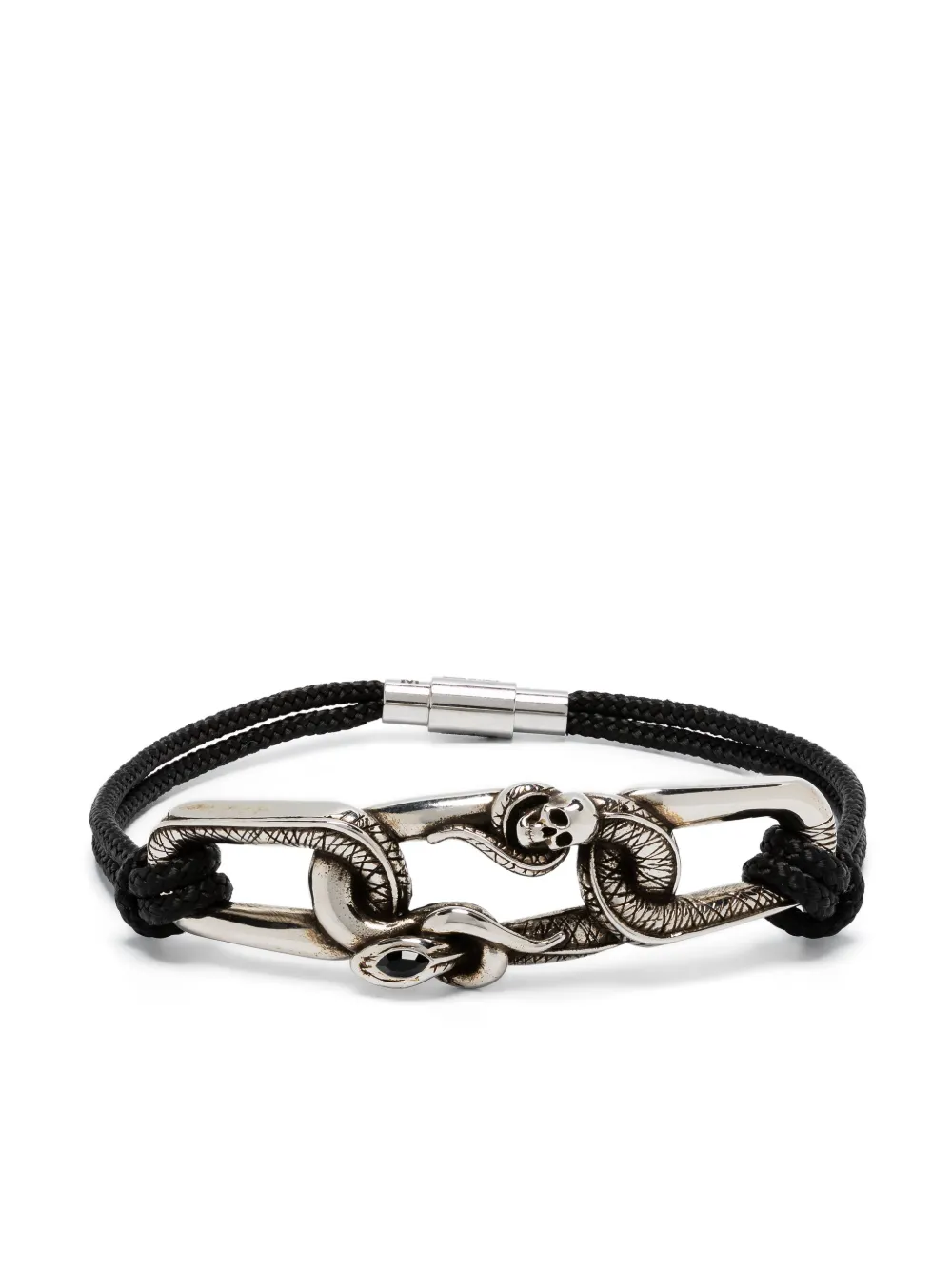 

Браслет Snake And Skull Alexander McQueen, серебяный