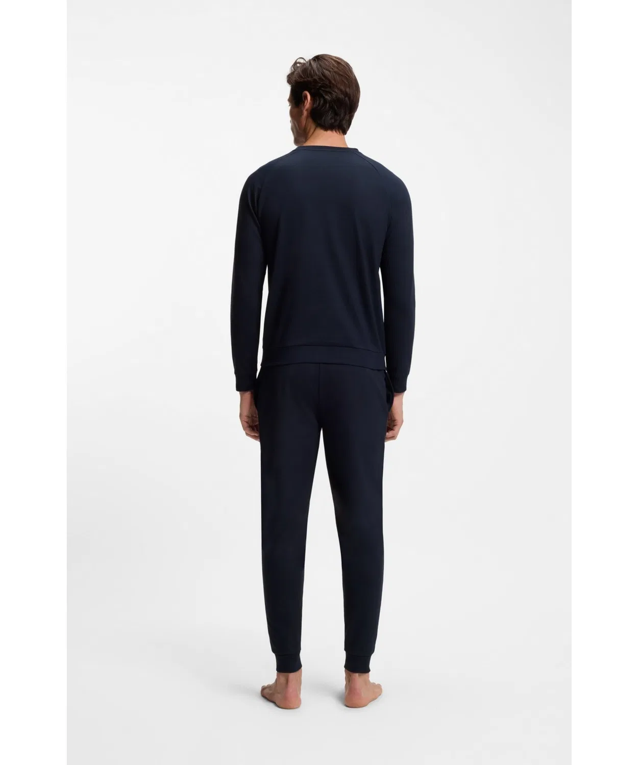 Свитшот BOSS Menswear с линией и логотипом, из хлопка, тёмно-синий — фото 4