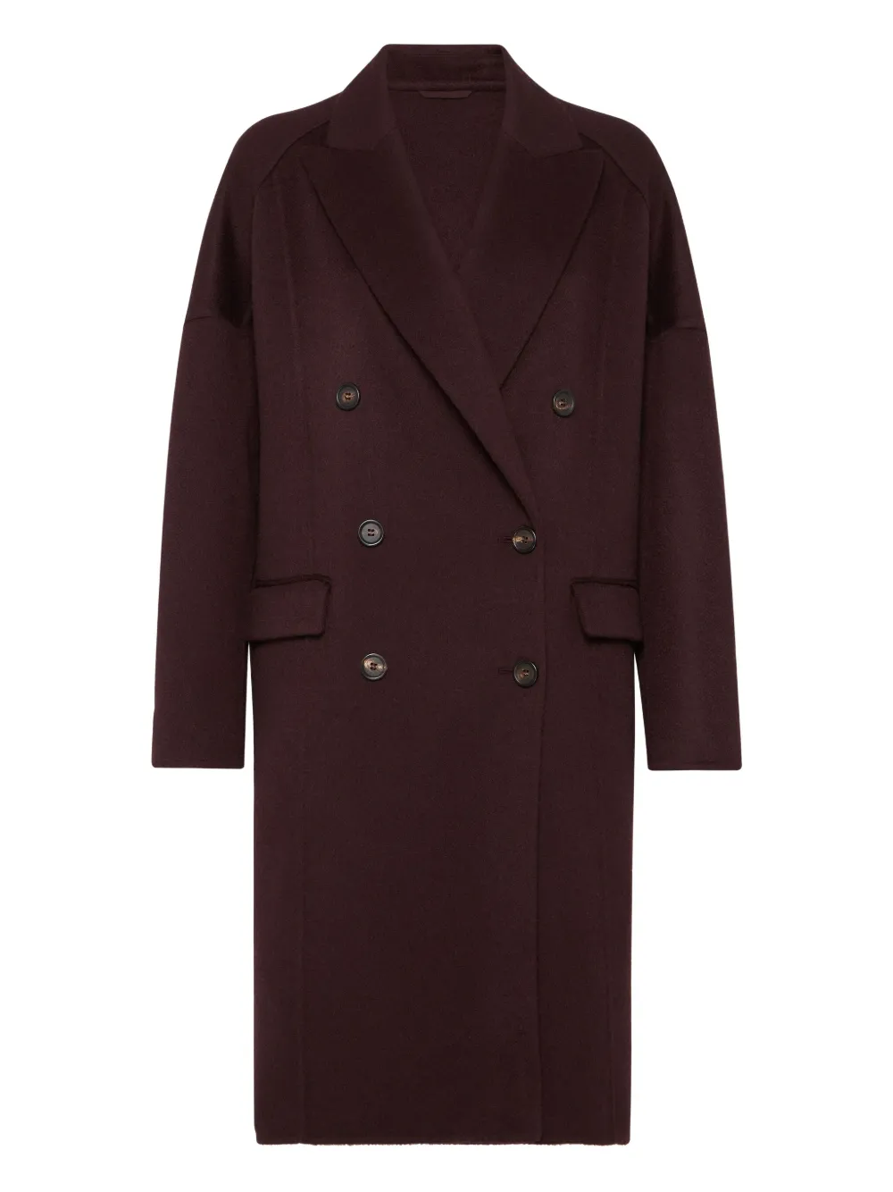 

Двубортное пальто Brunello Cucinelli, красный
