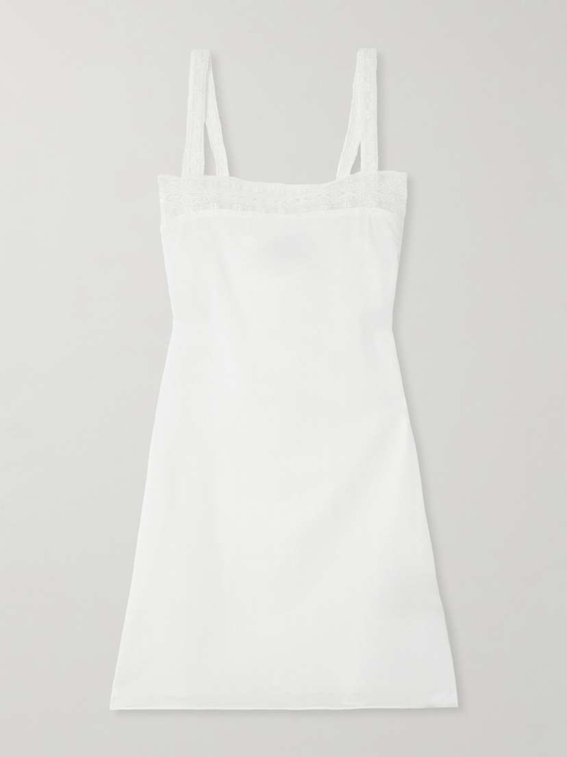 

Мини-Платье из хлопкового поплина с кружевной отделкой Faithfull, желтый