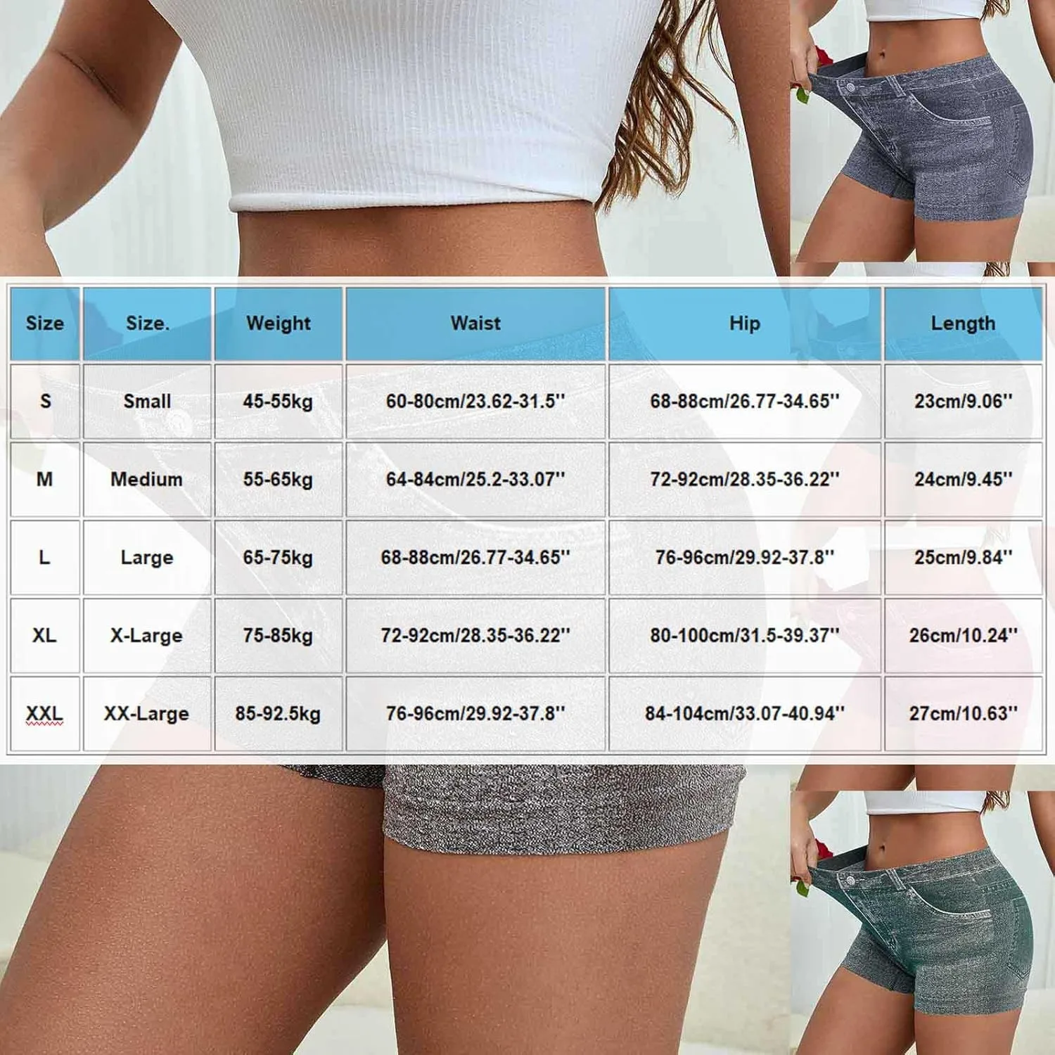 Джинсовые шорты для женщин Stretchy Slimming Butt Lifting — фото 4