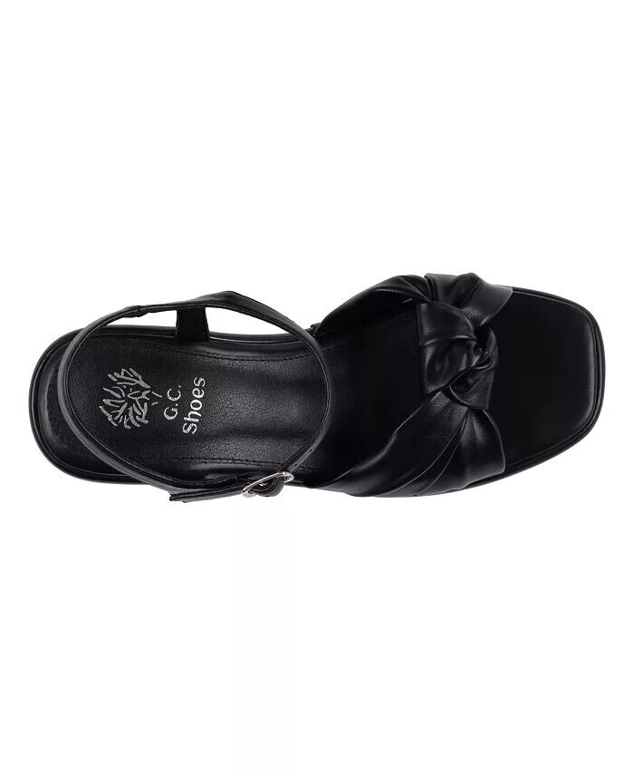 Женские босоножки на танкетке Analia на платформе GC Shoes, черный — фото 4